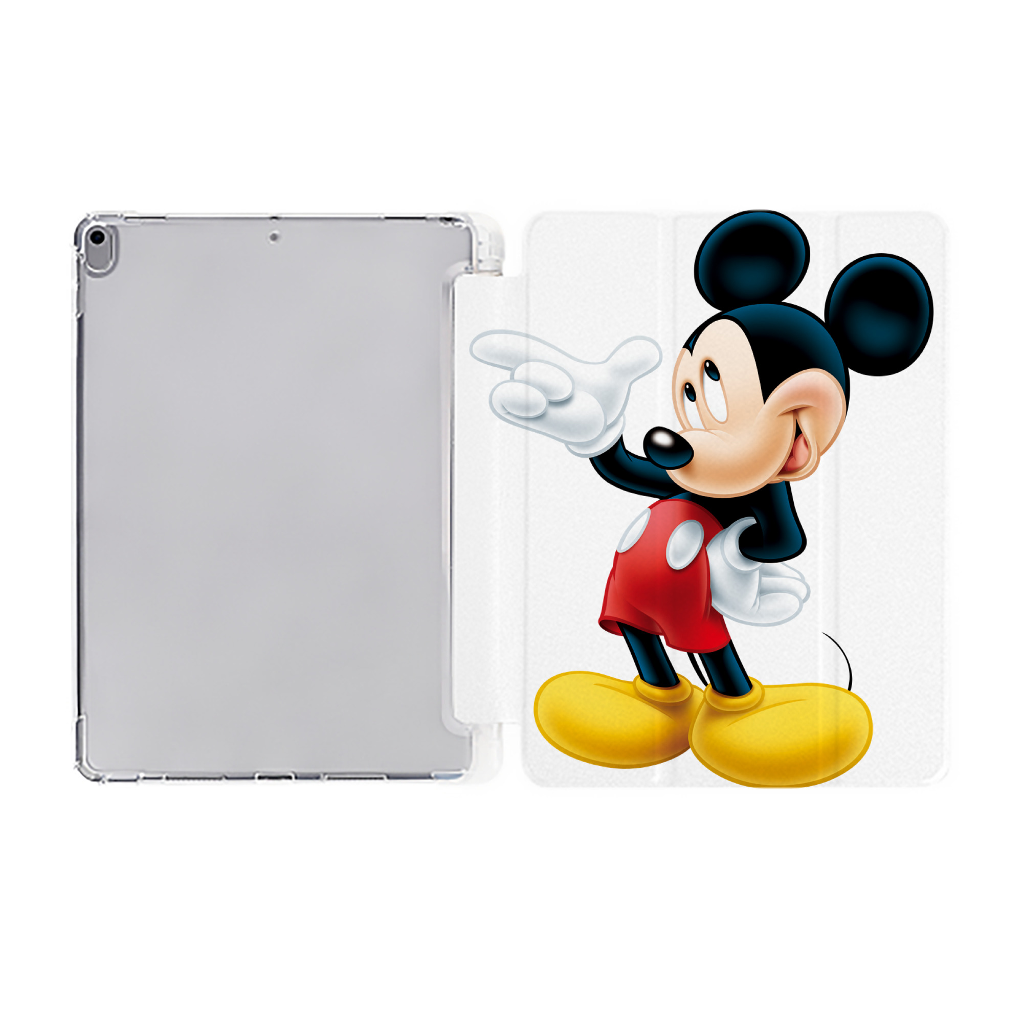 （画像用） ミッキーマウス Mickey Mouse IPad ケース ペン収納付き 三つ折りスタンド PUレザー×シリコン 対応機種9.5/10.5/10.9インチ
